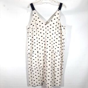 NWOT Loft white black dot sleeveless dress 14